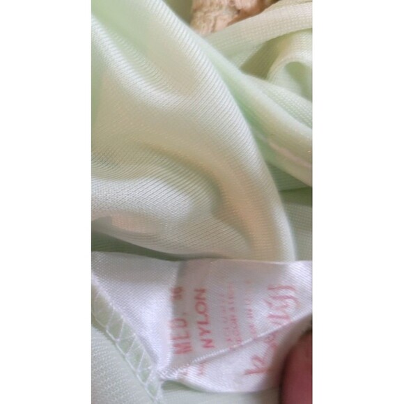 Vintage 60s Berkliff Lace front Nightgown Nightie Nylon Lingerie Sz Med 36 - Picture 10 of 12